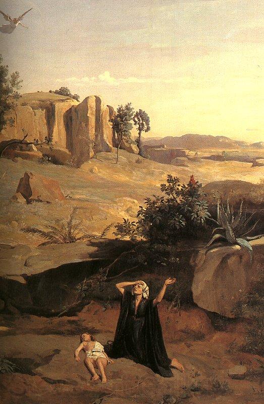  Jean Baptiste Camille  Corot Hagar in the Wilderness Germany oil painting art